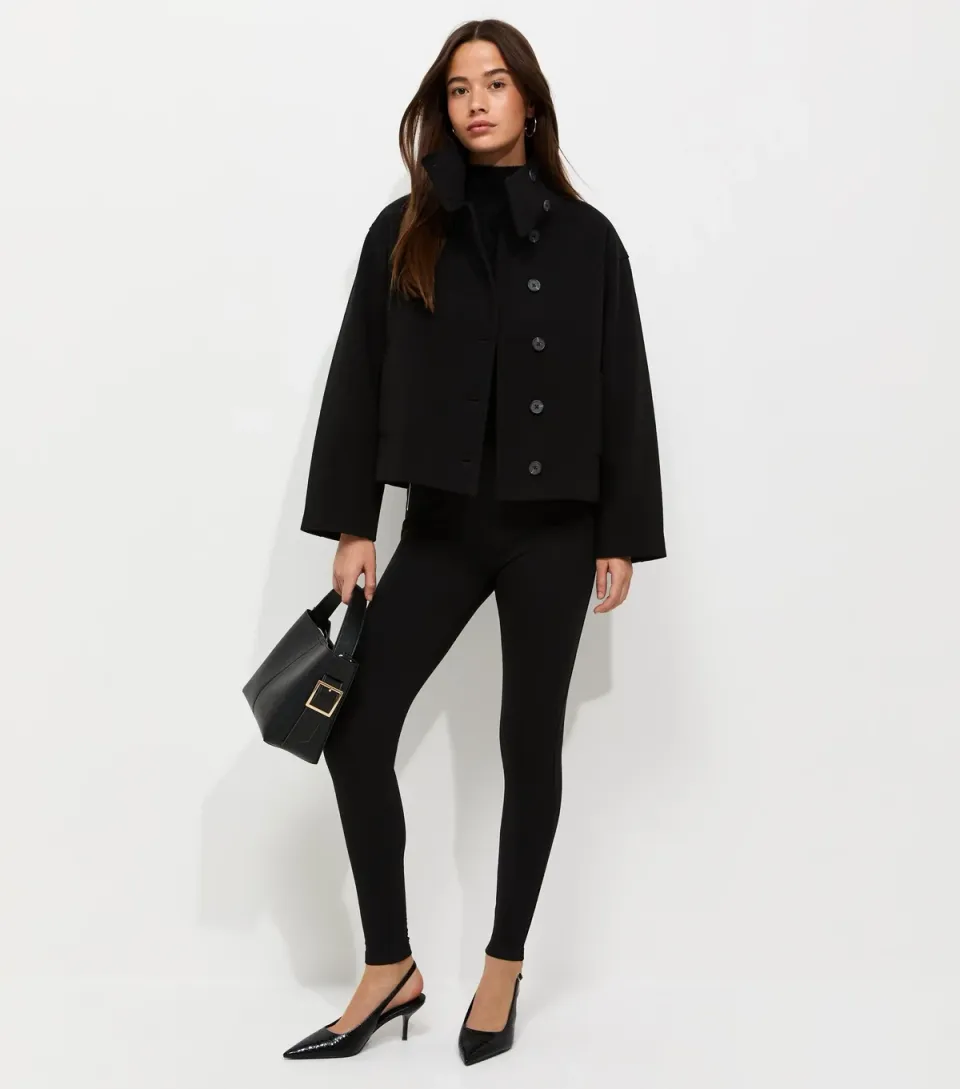 Women's Black Zip Pocket Ponte Leggings
