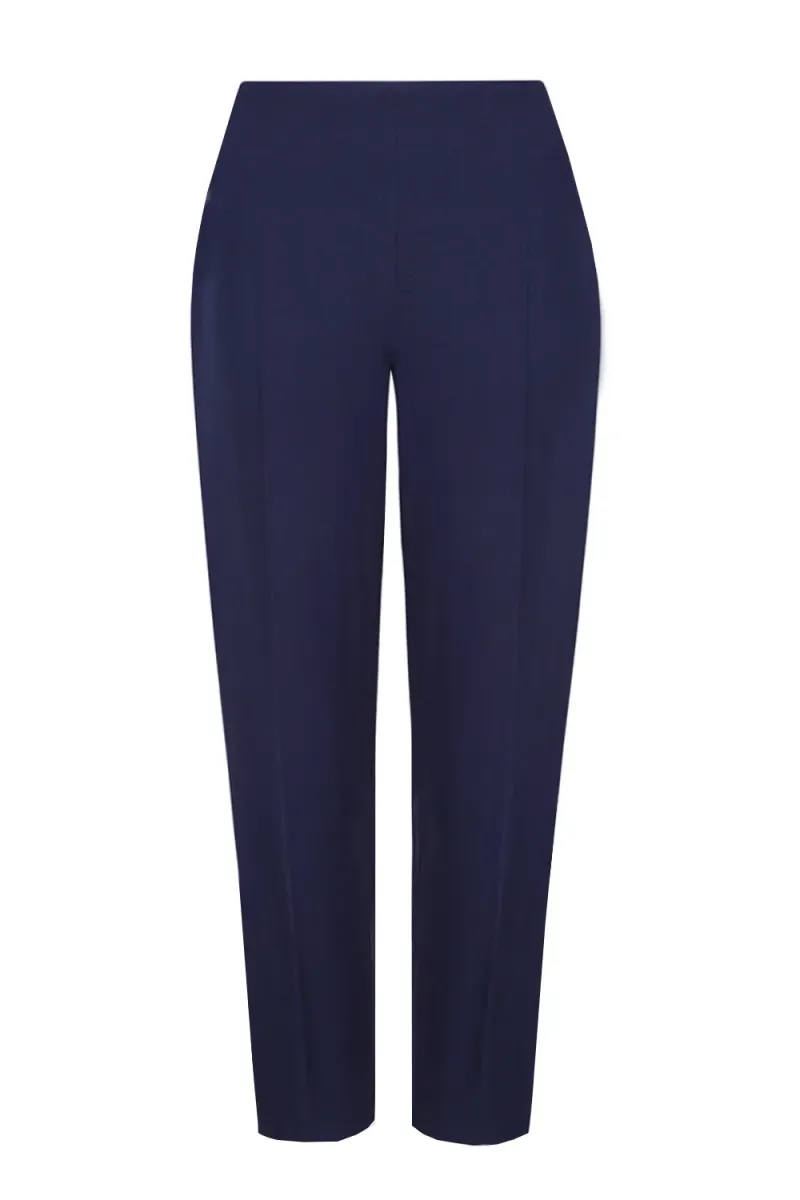 Navy Faille Trousers - Phoebe