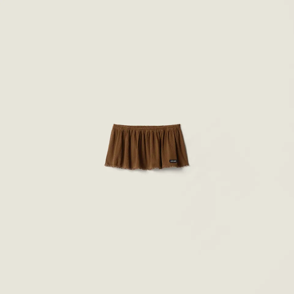 Garment-dyed cotton miniskirt