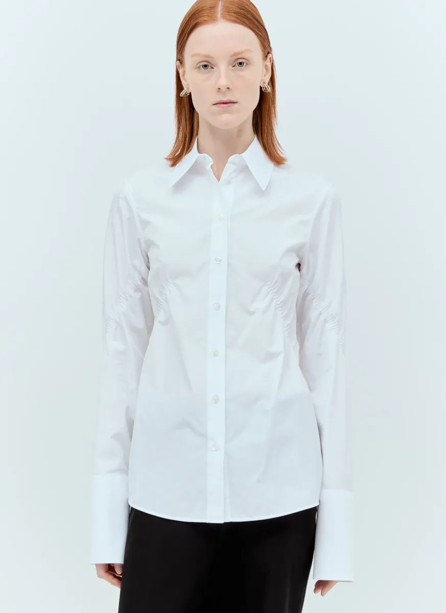 Ruched Poplin Shirt