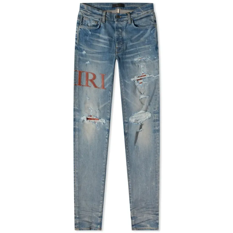 Leather Stitch Logo Jean