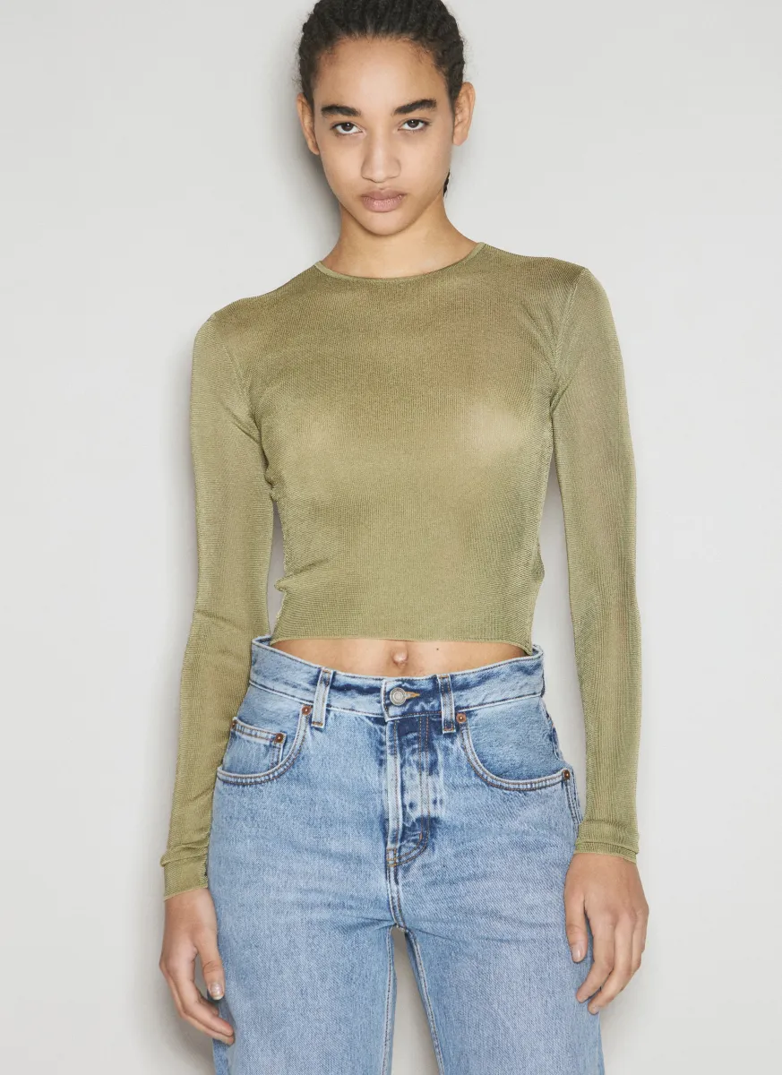 Ribbed Knit Cropped Top