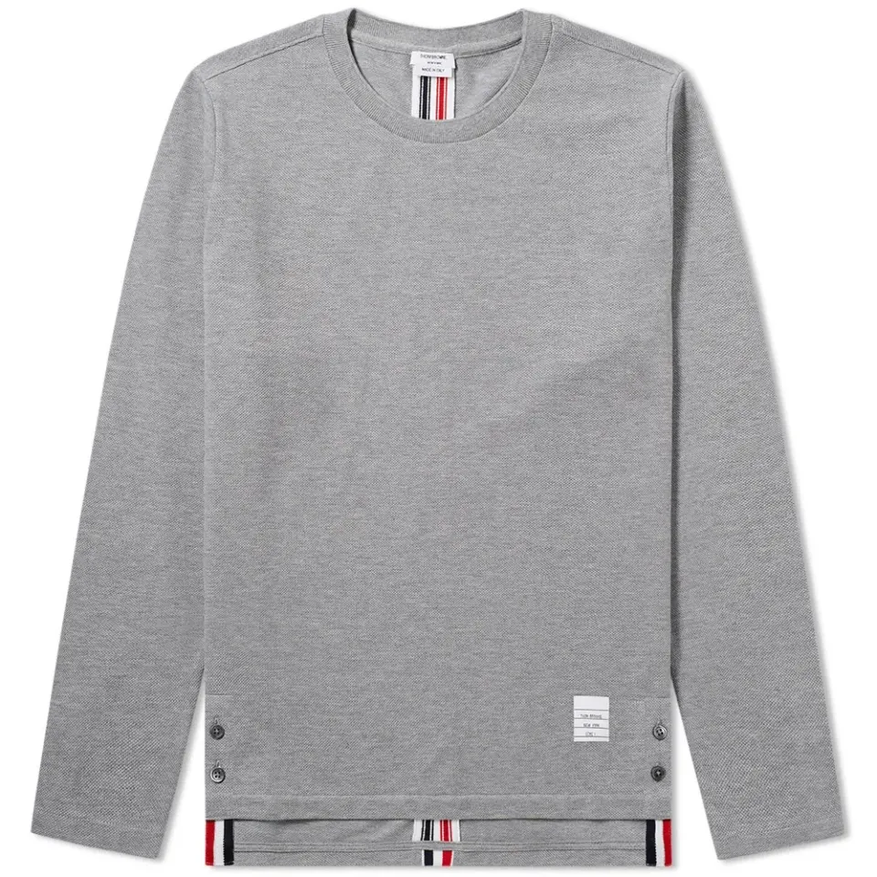Long Sleeve Back Stripe Pique Tee