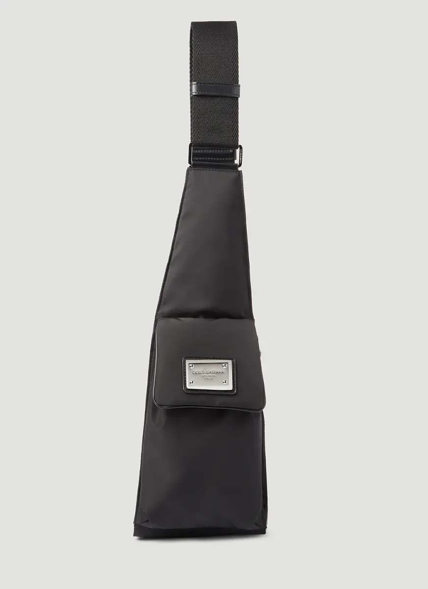 Logo Plaque Nylon Belt Bag