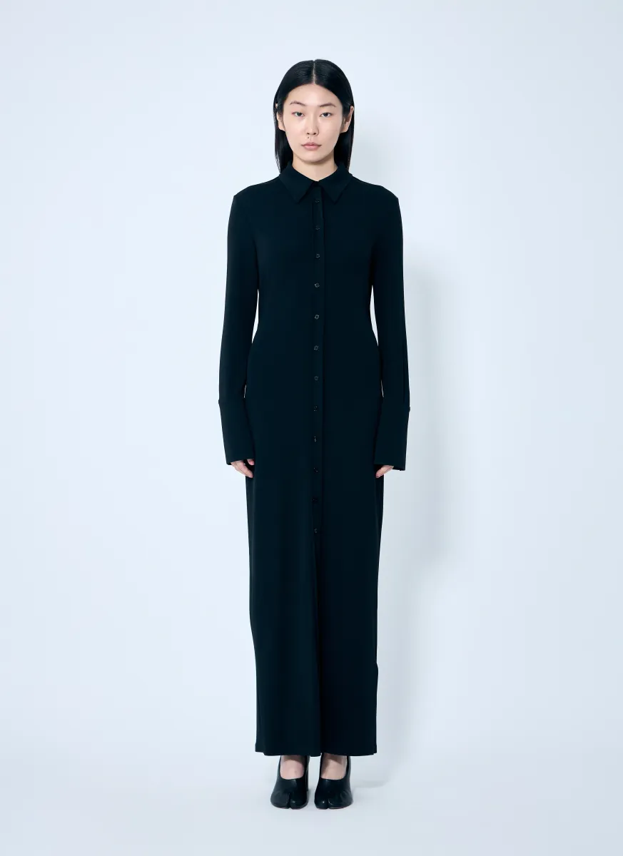 Crepe Jersey Shirt Dress