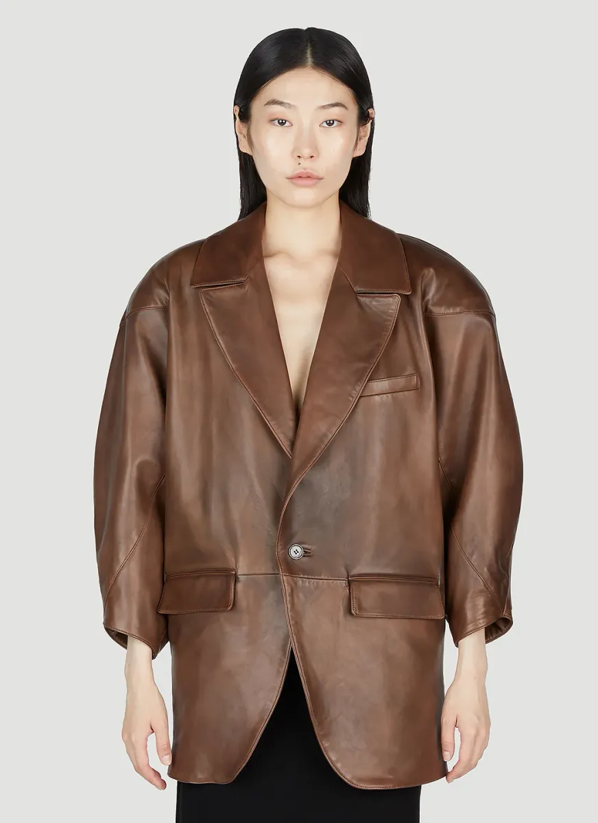 Oversized Leather Blazer