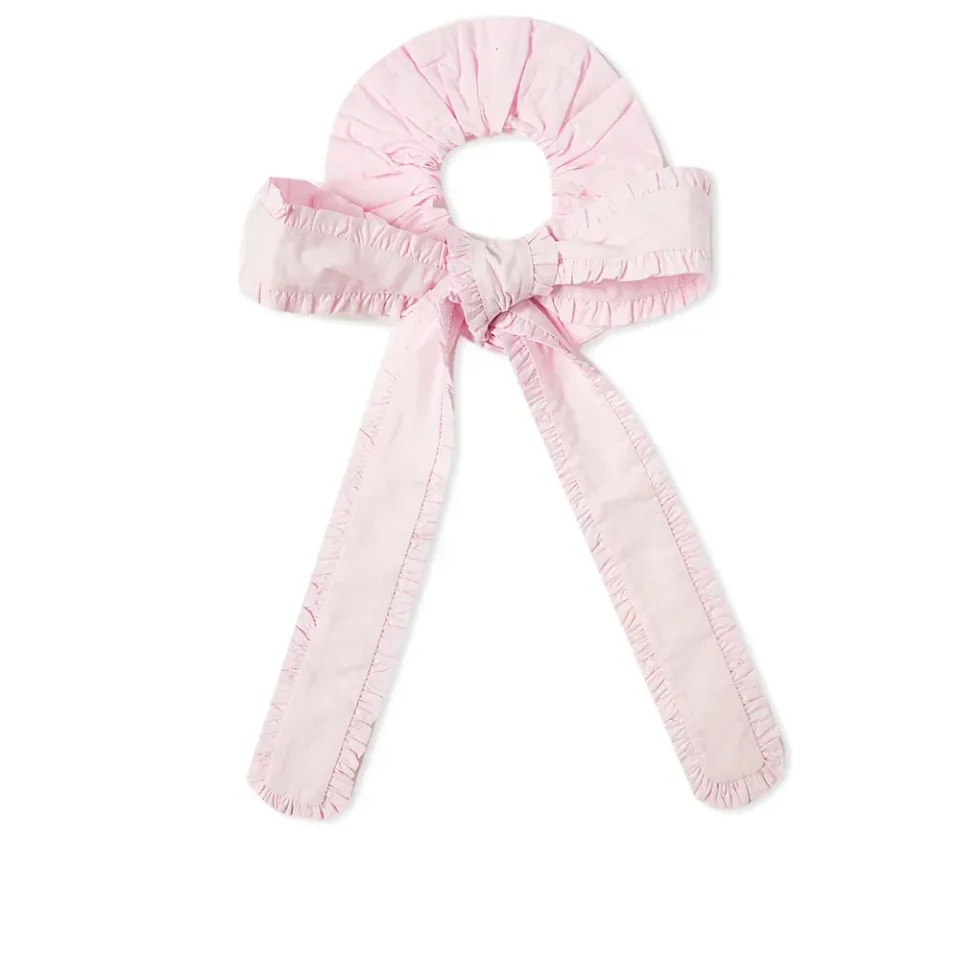 Cotton Poplin Frill Bow Scrunchie