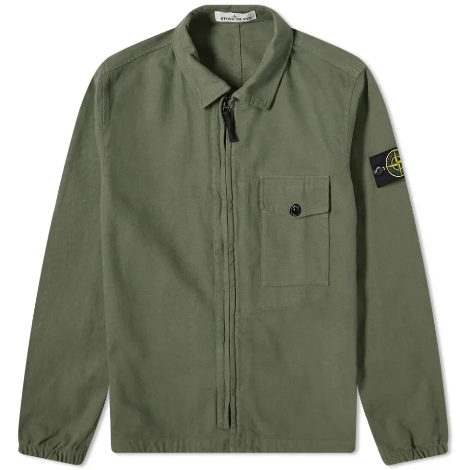 Garment Dyed Zip Shirt Overshirt