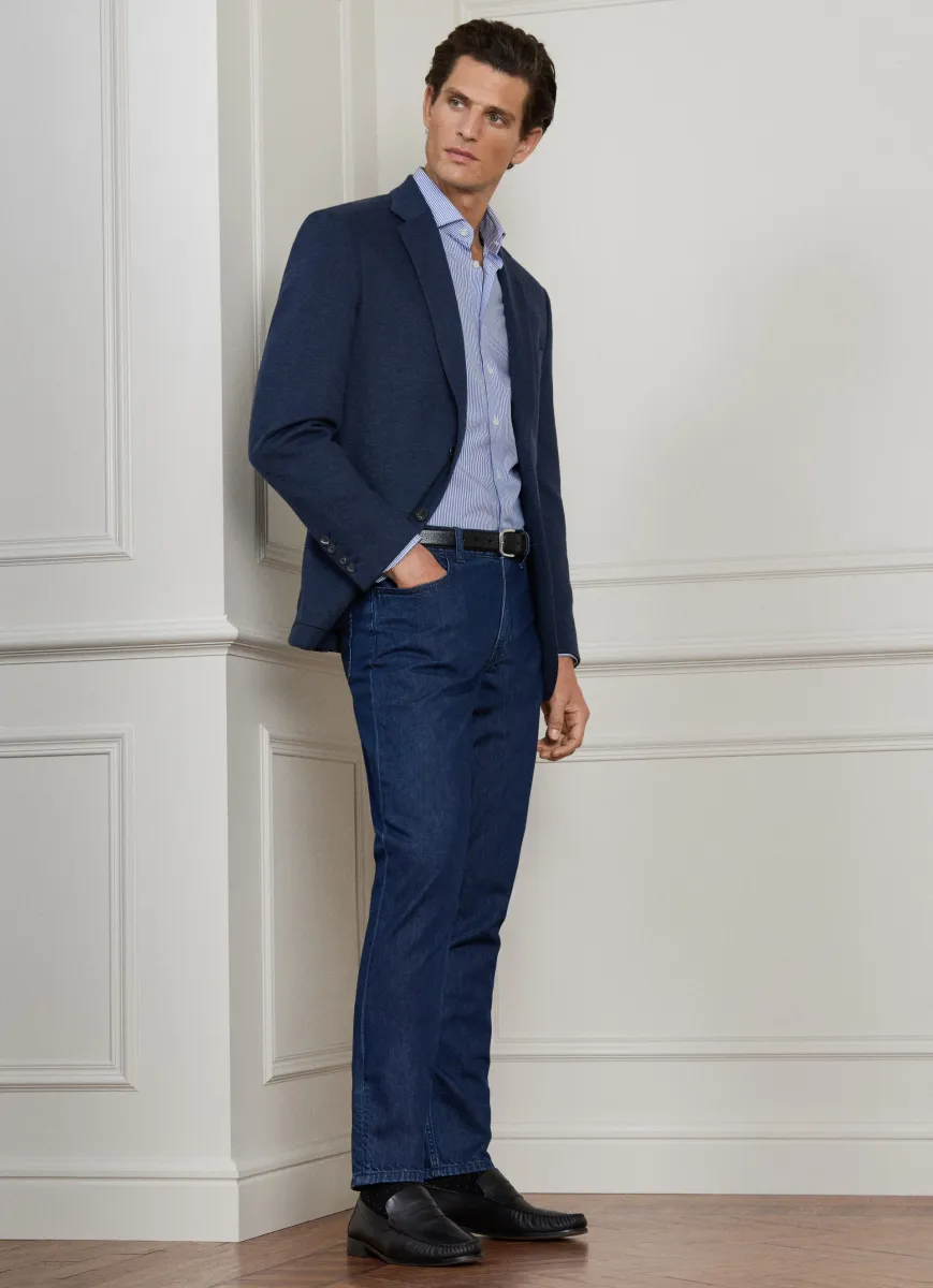 Regular Fit Mid Wash 5 Pocket Denim