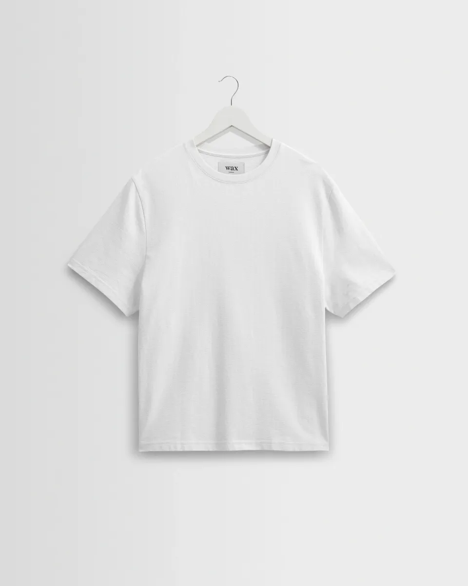 Dean - White Textured Organic Cotton t-Shirt