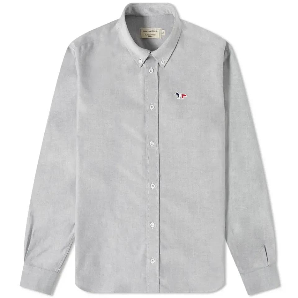 Maison Kitsuné Button Down Classic Tricolour Fox Oxford Shirt