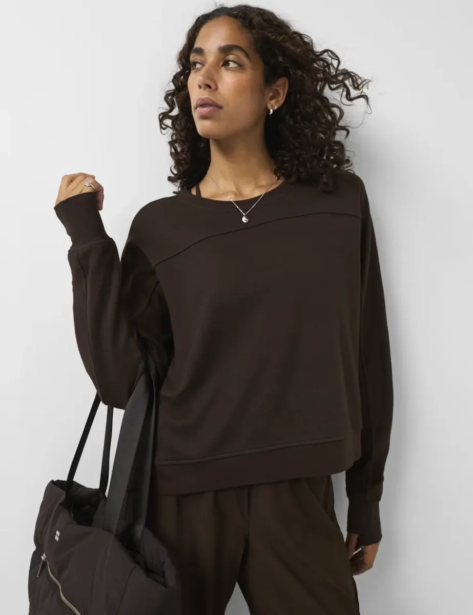 After Class Crop Sweatshirt Dark Brown