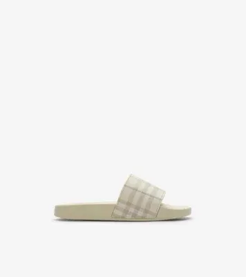 Check Slides in Sesame beige