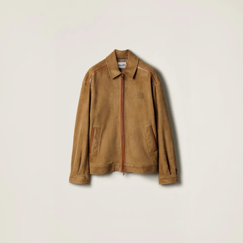 Suede blouson jacket