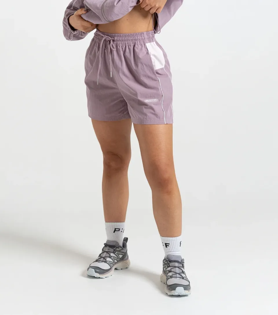 Women's Peach:Fit Dusky Purple Drawstring Esme Shorts