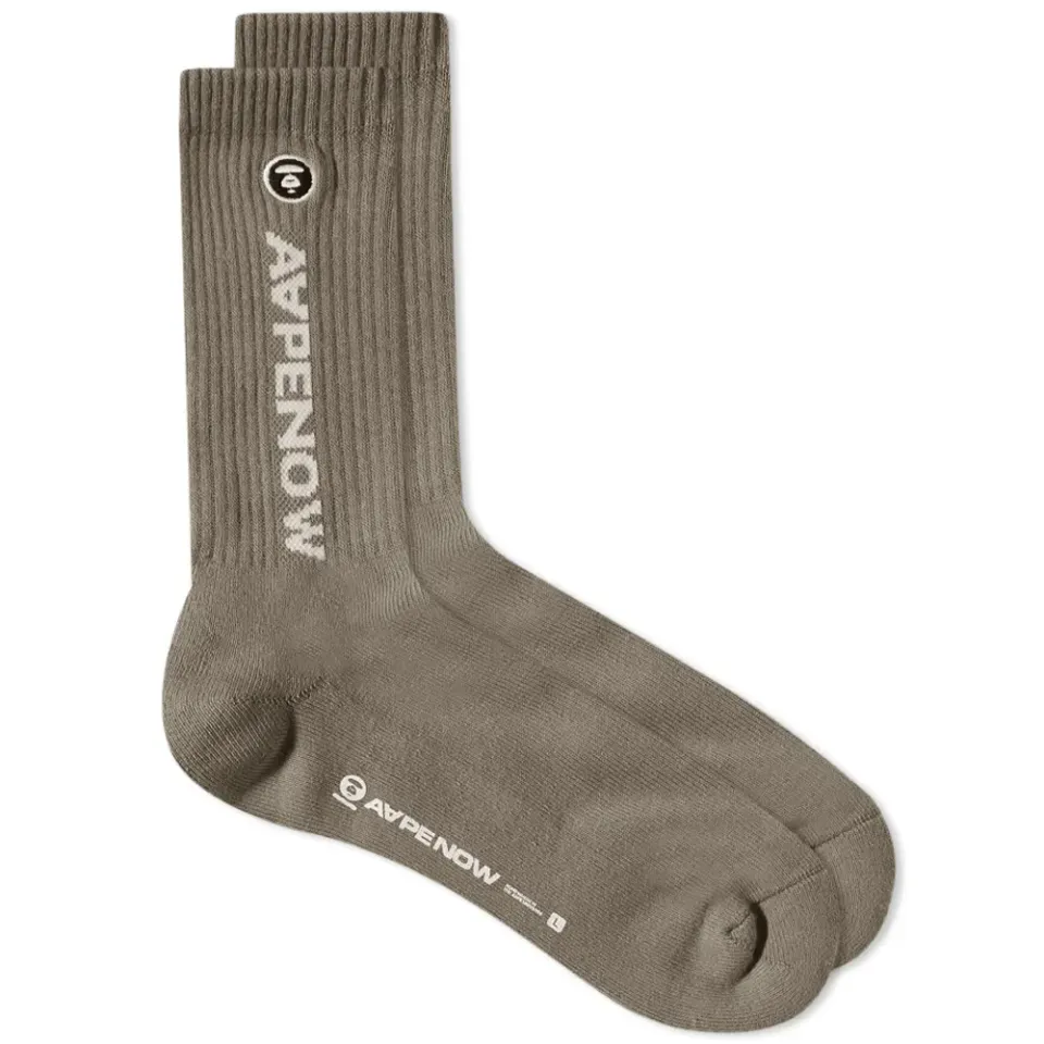 AAPE Ribbed Logo Sock