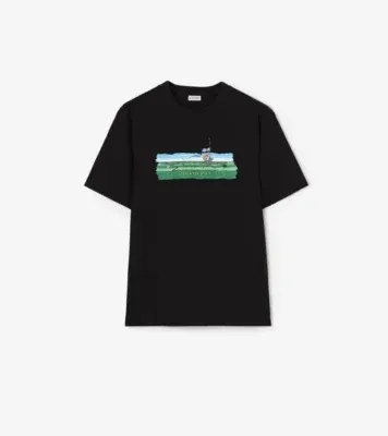 Maze Cotton T-shirt in Black