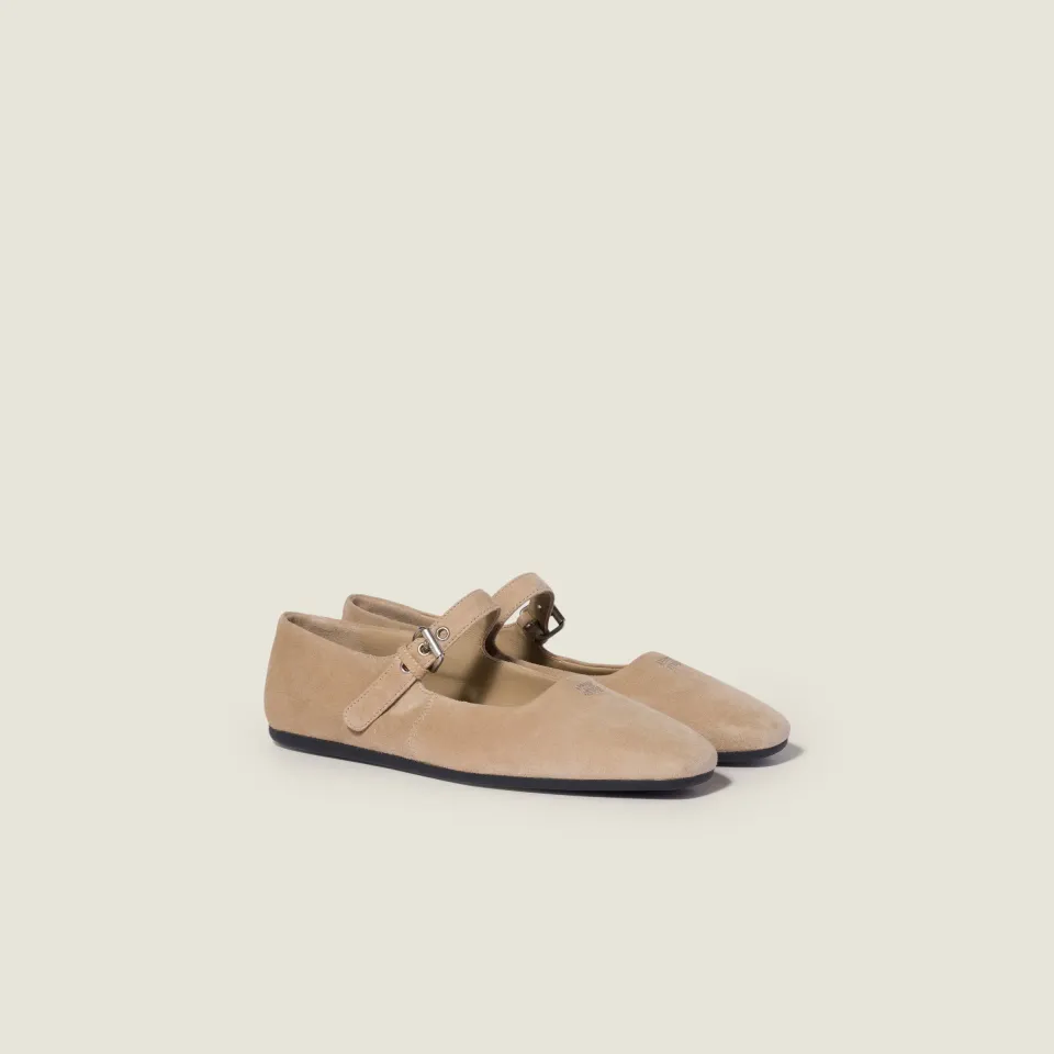 Suede ballerinas