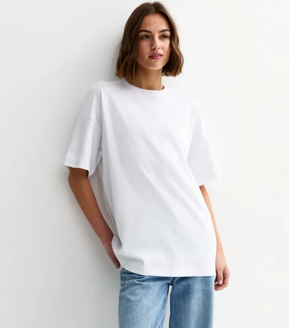 Women's Premium White Oversized Heavyweight Cotton T-Shirt