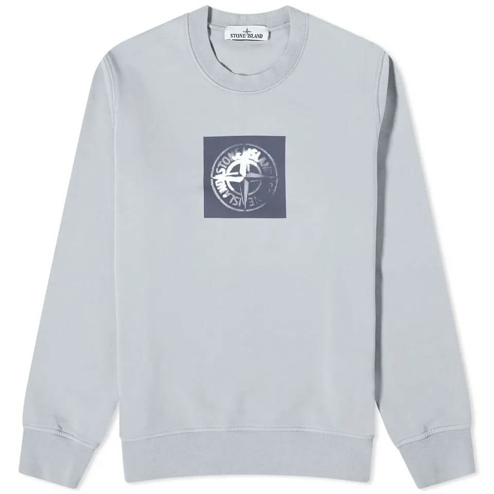Institutional One Badge Print Crew Sweat