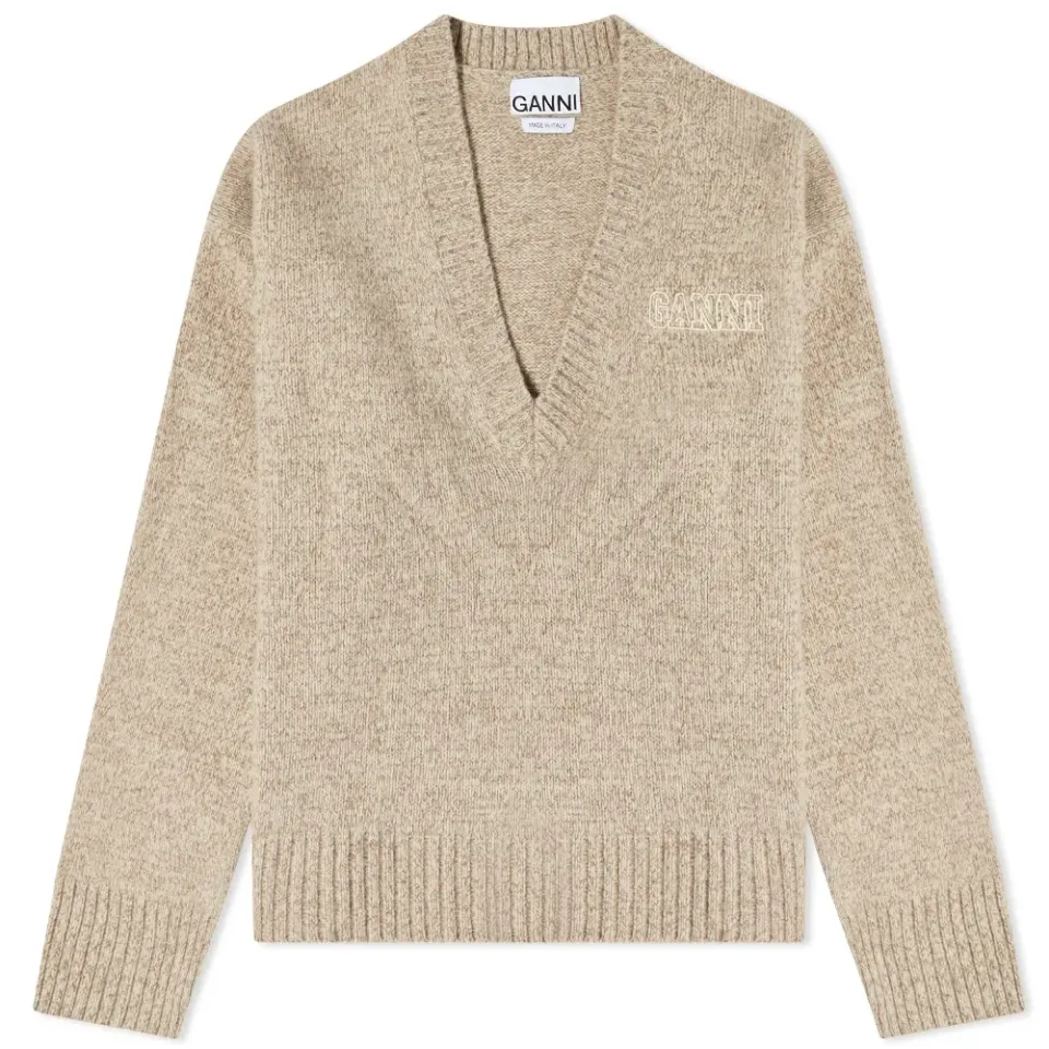 Software Logo V-Neck Chunky Knit