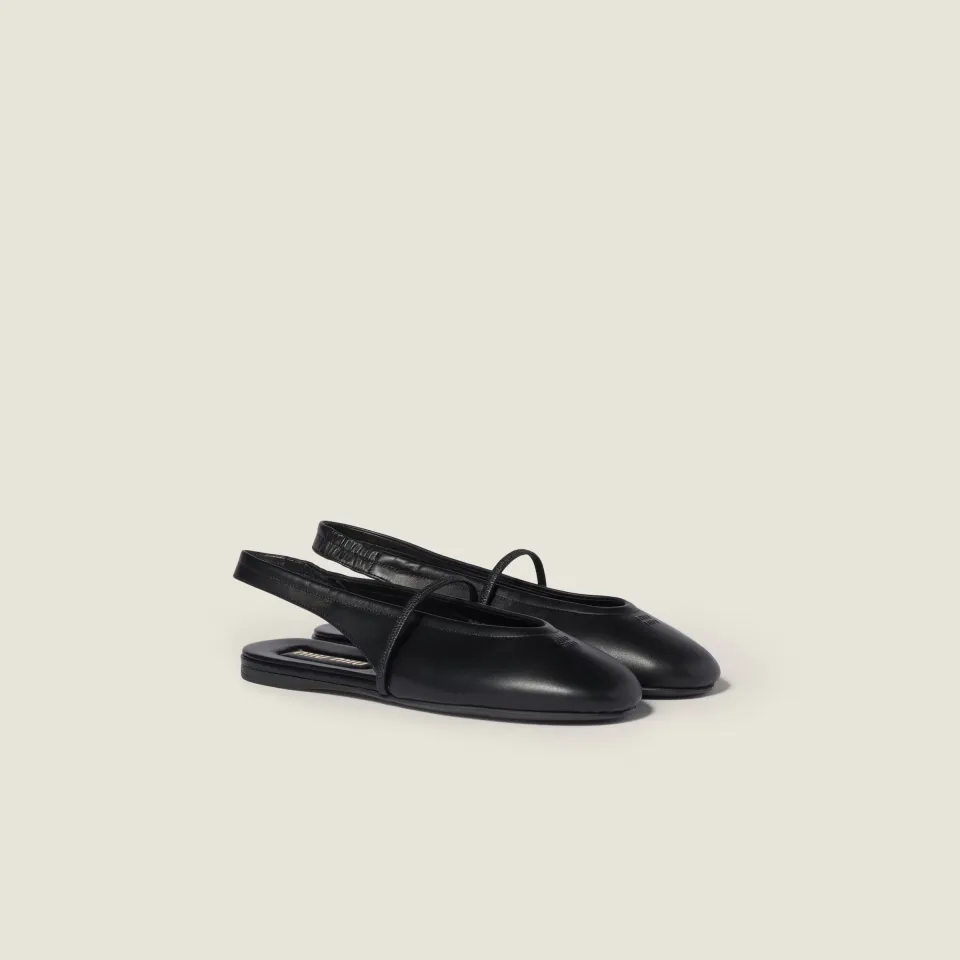 Leather slingback ballerinas
