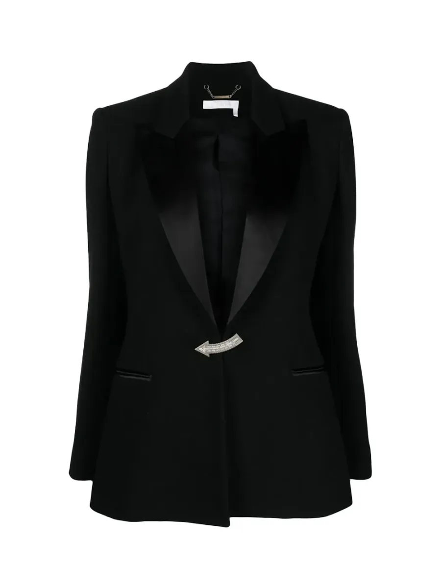 Wool Tuxedo Coat Black