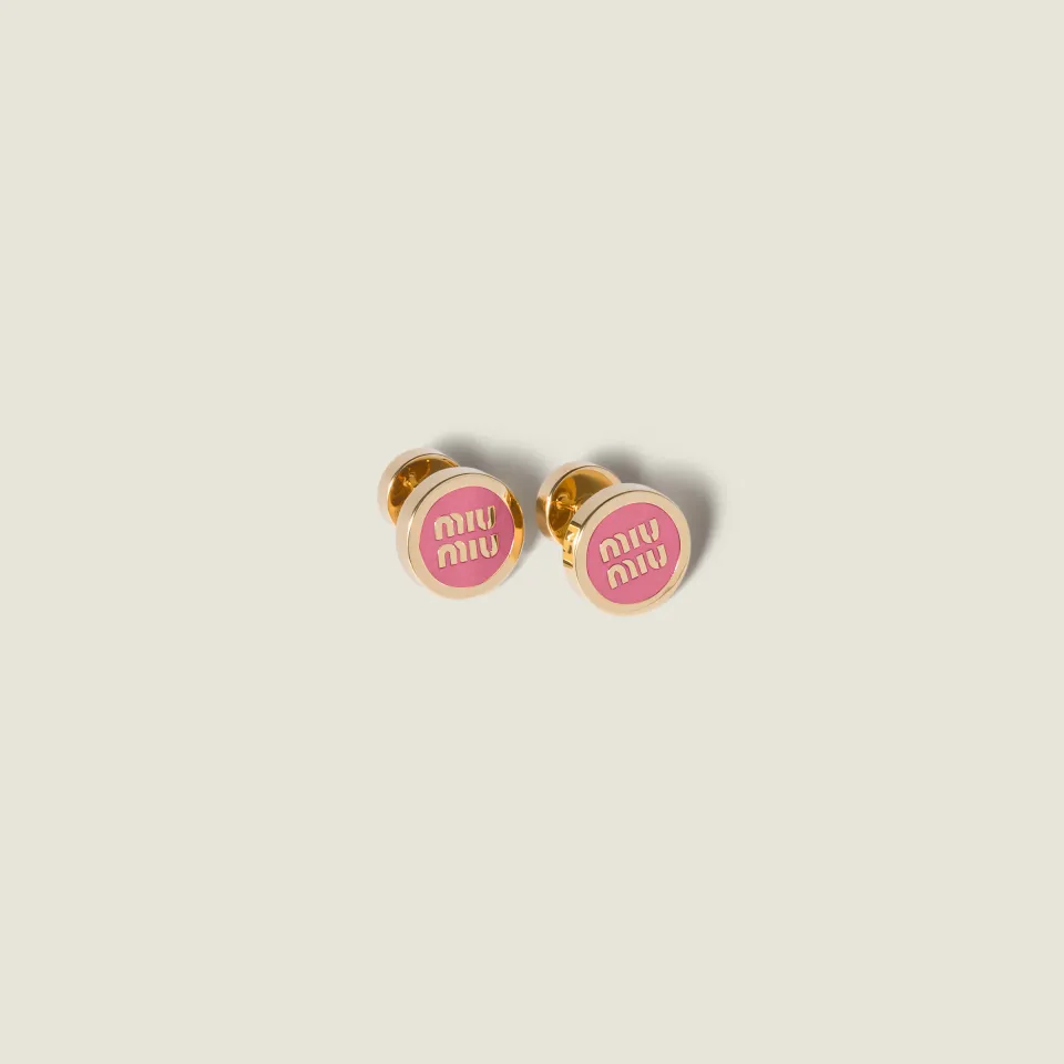 Enameled metal earrings