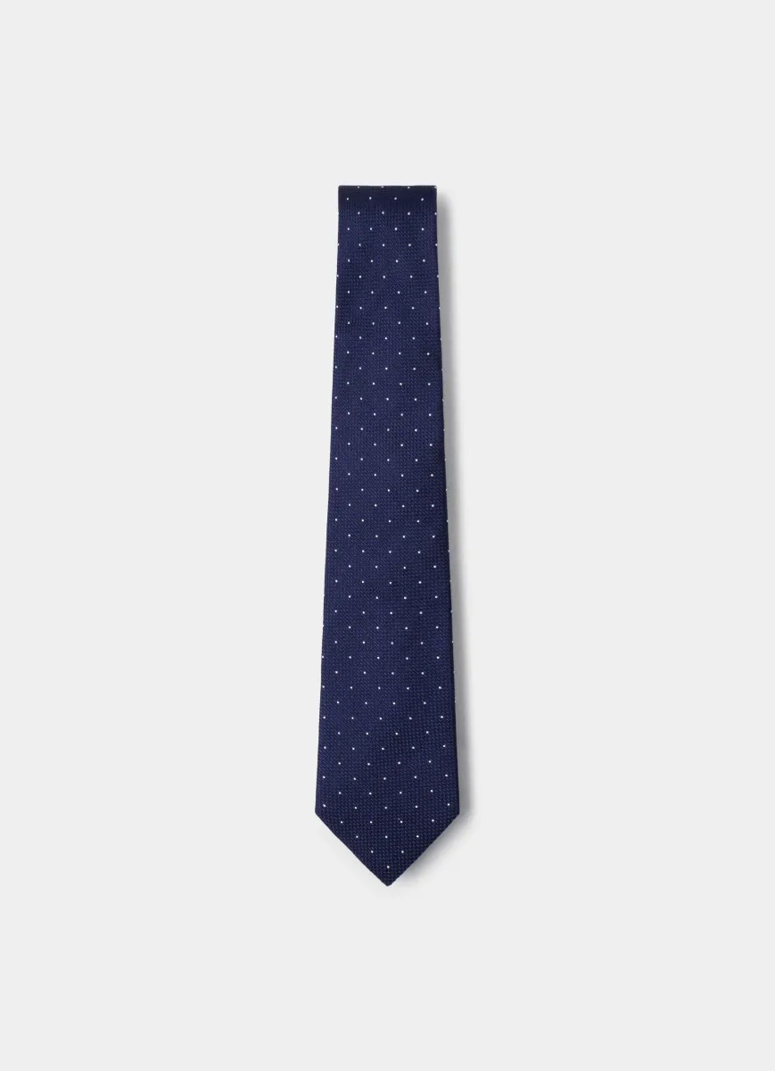 Dots Textured Silk Tie