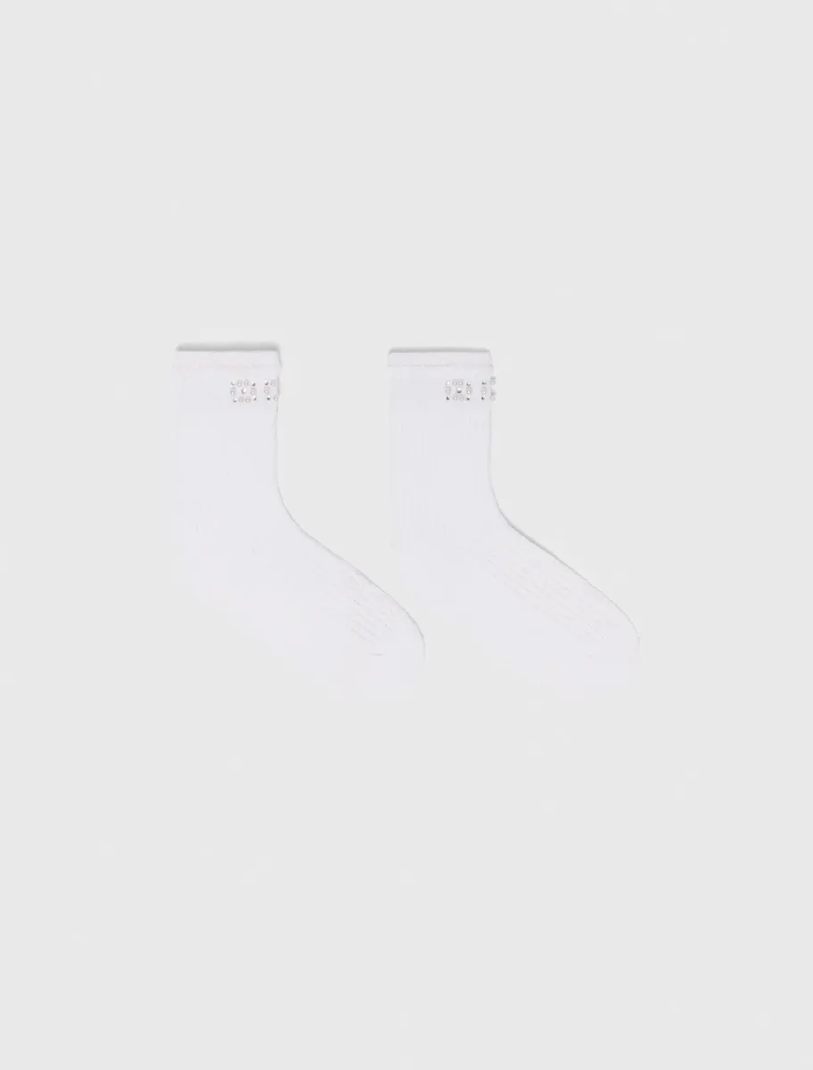 Pearl pointelle socks