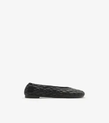 Leather Sadler Ballerinas in Black
