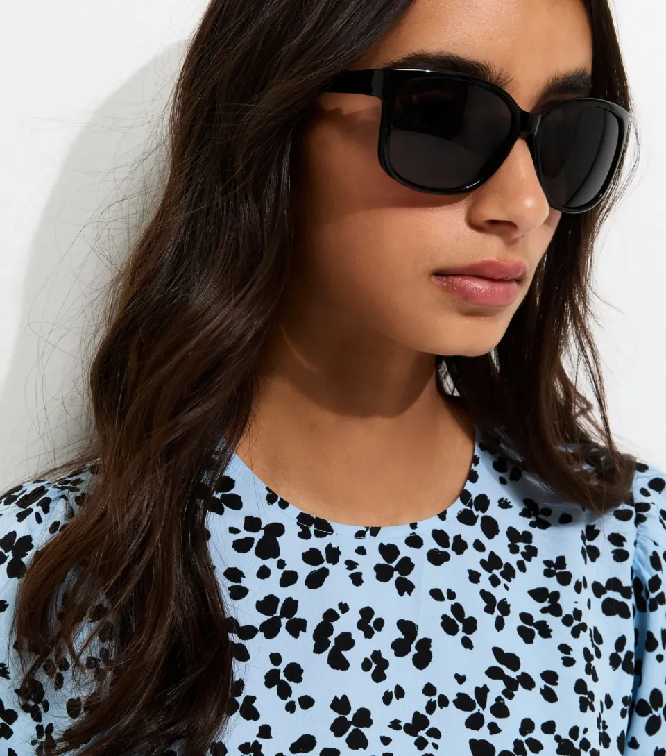 Brown Toirtoiseshell Effect Oversized Round Sunglasses