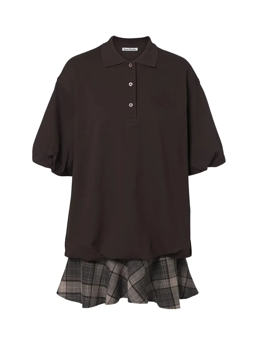 Layered Mini Dress Dark Brown