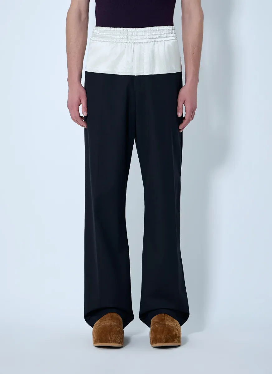Drawstring Wide-Leg Trousers