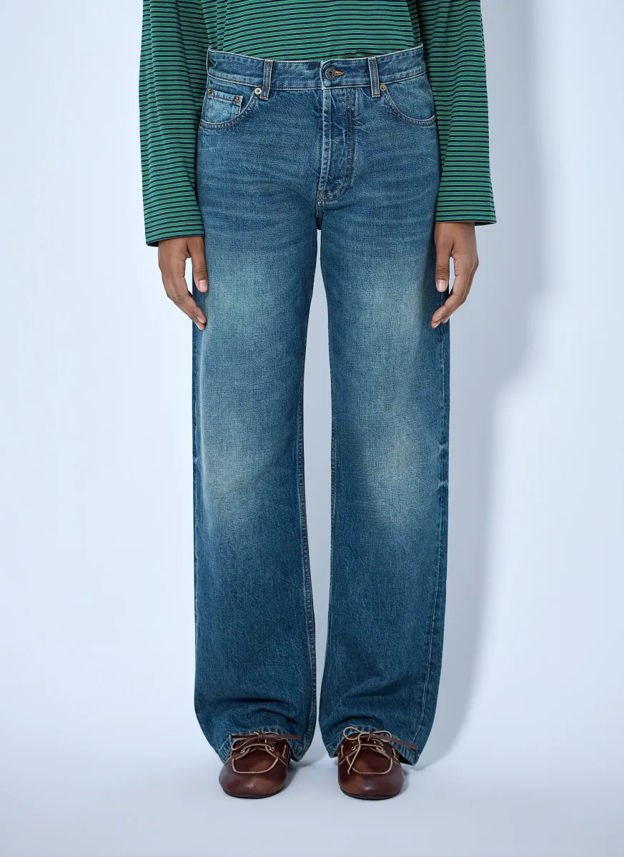 Wide-Leg Denim Jeans