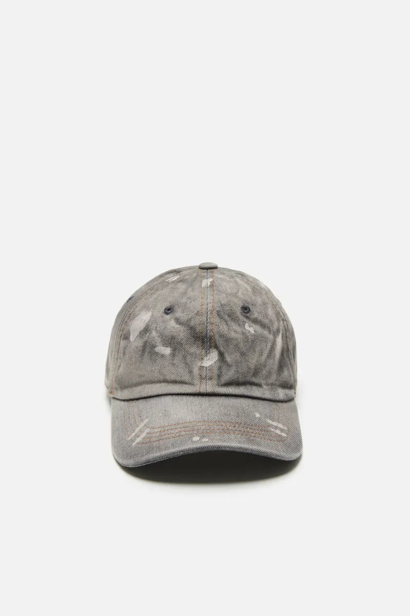 Washed denim cap