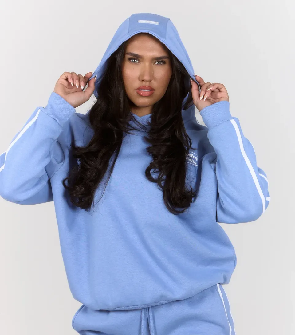 Women's Peach:Fit Light Blue Side Stripe Laelia Hoodie
