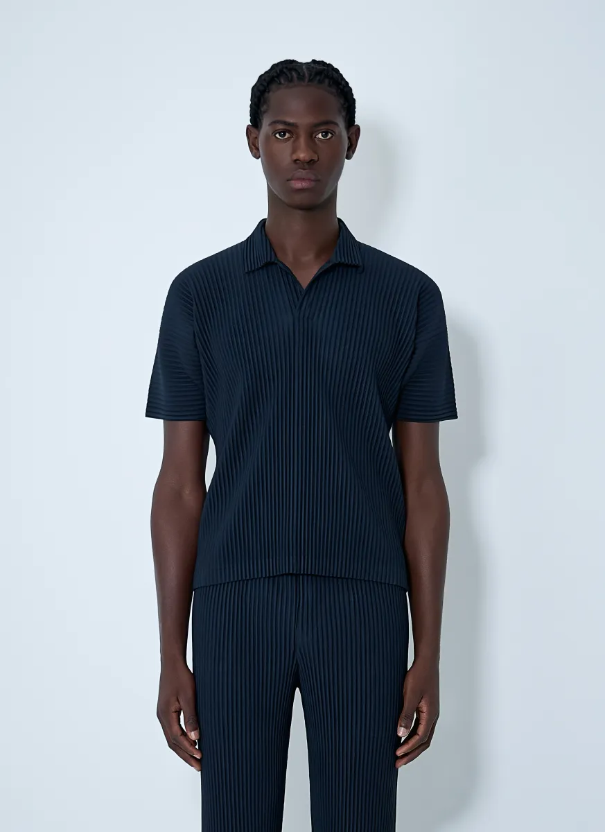 Pleated Polo Shirt
