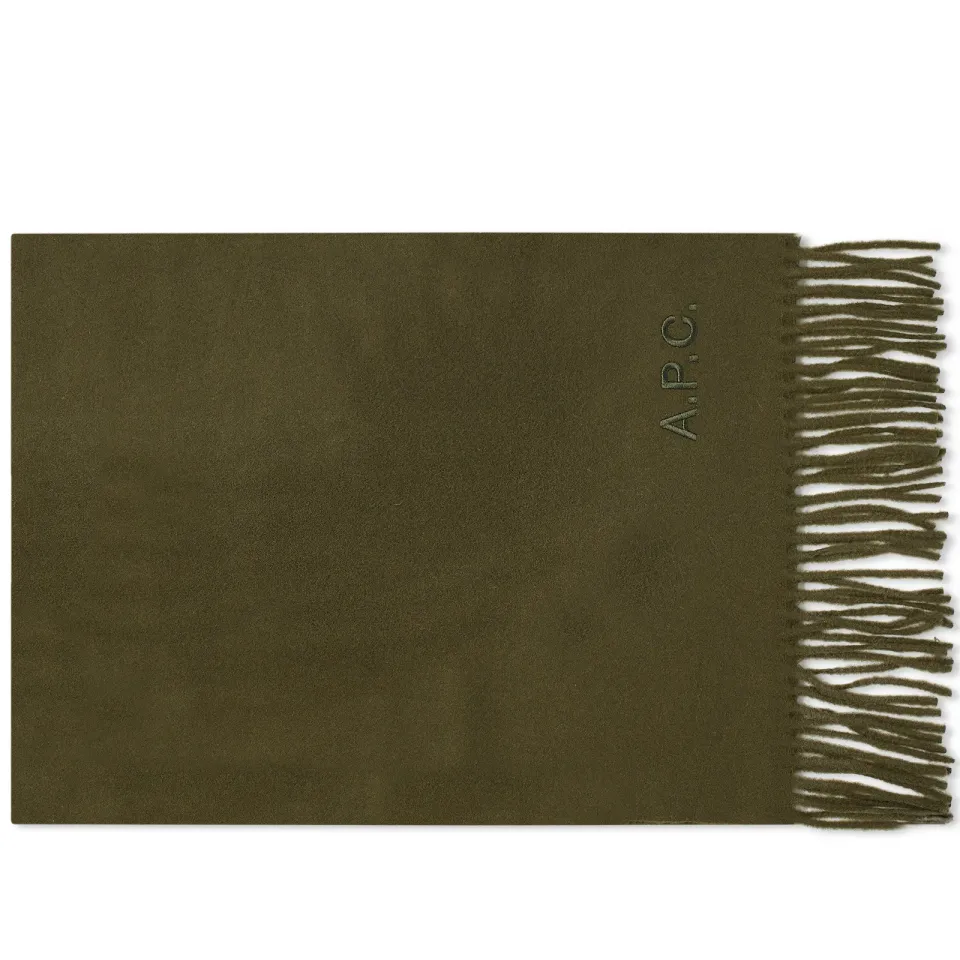 A.P.C. Ambroise Embroidered Logo Scarf