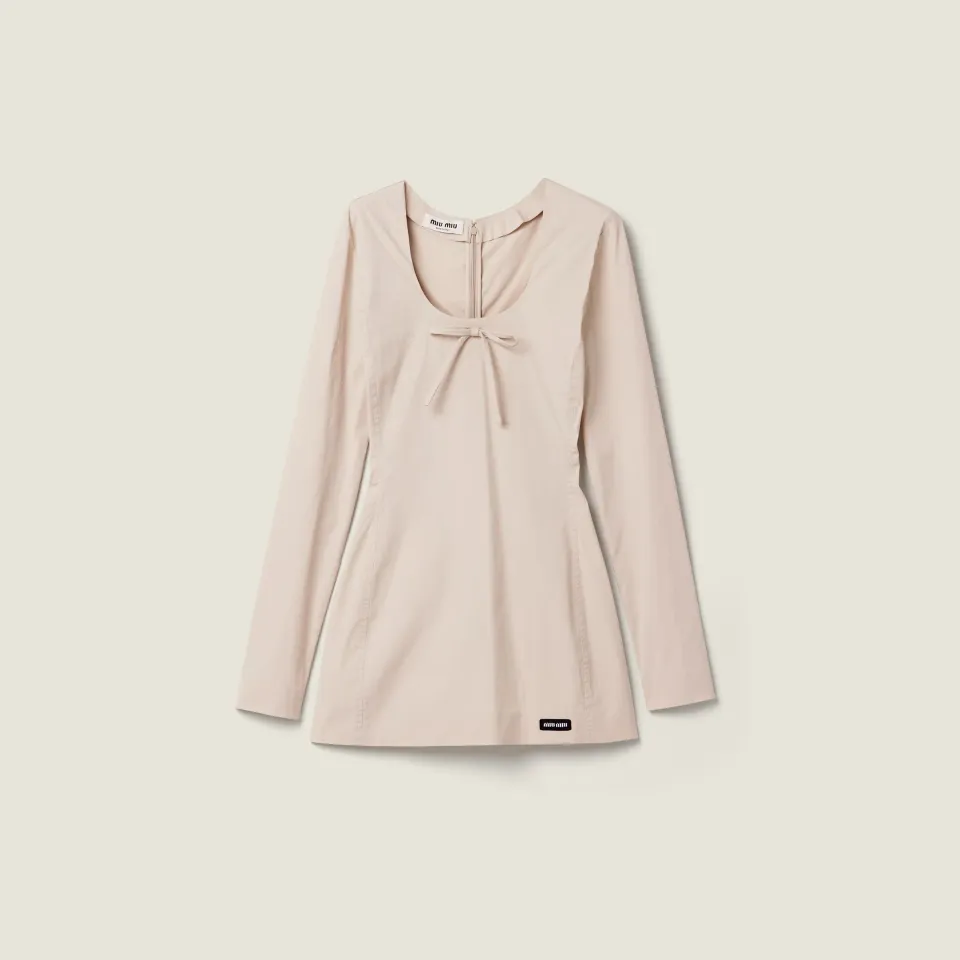 Stretch poplin mini-dress