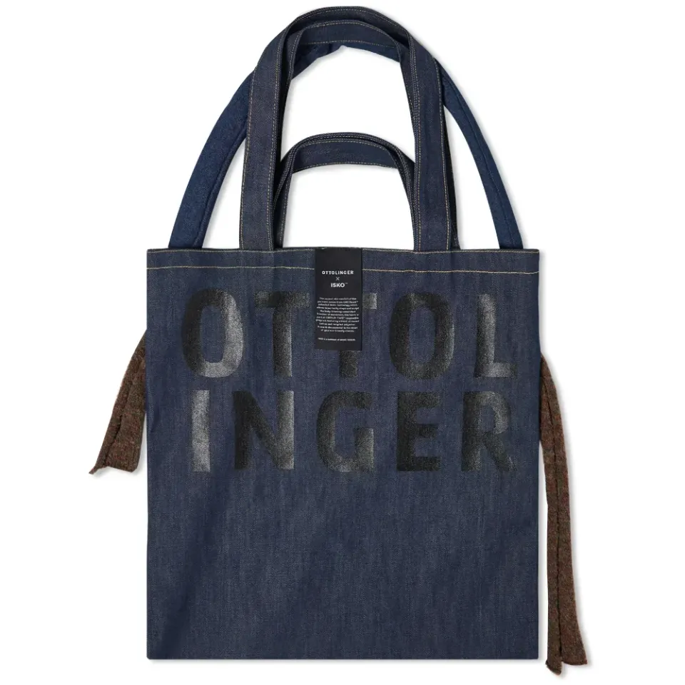 Puffy String Denim Tote Bag