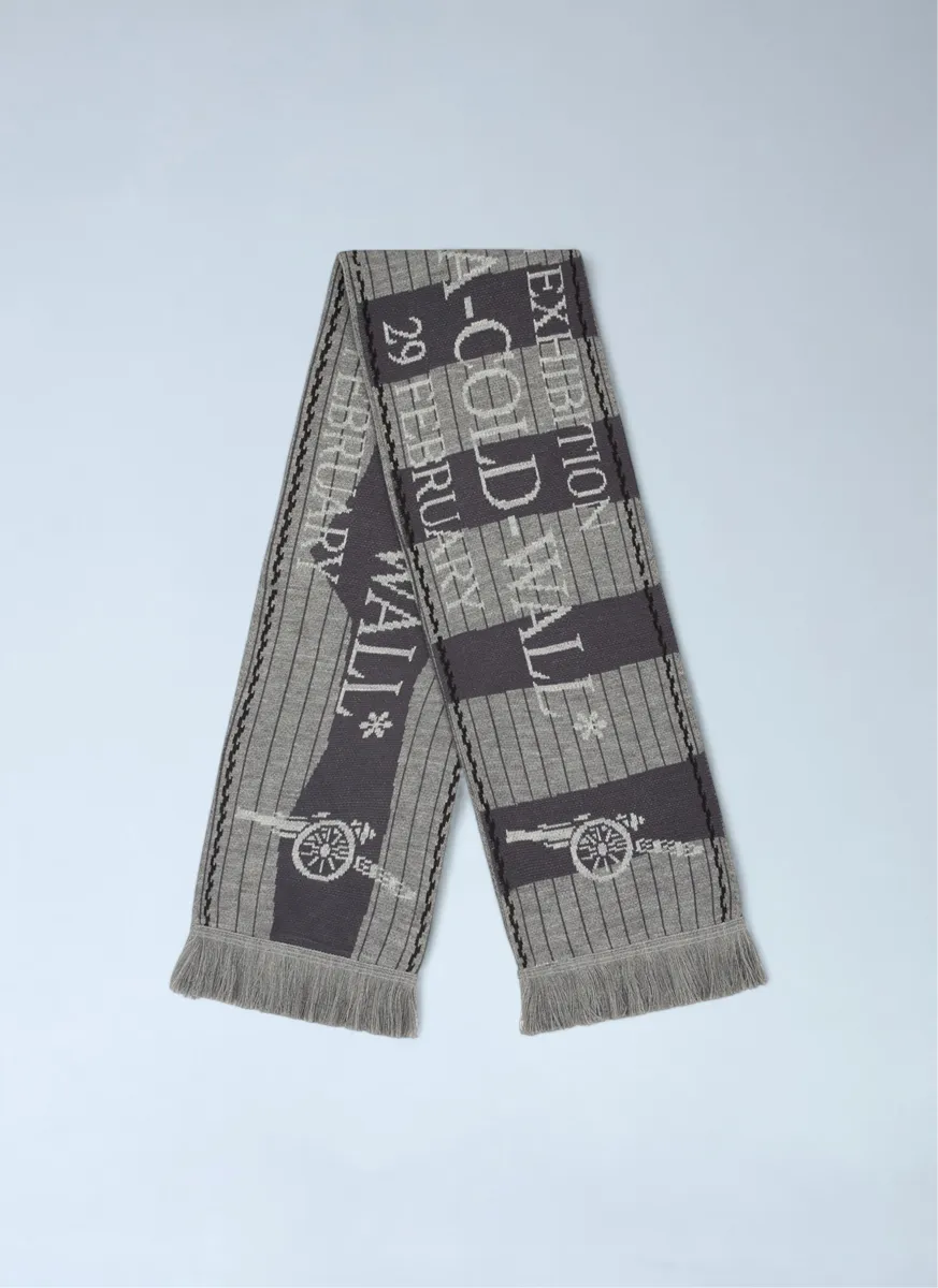 Logo Motif Fringe Scarf