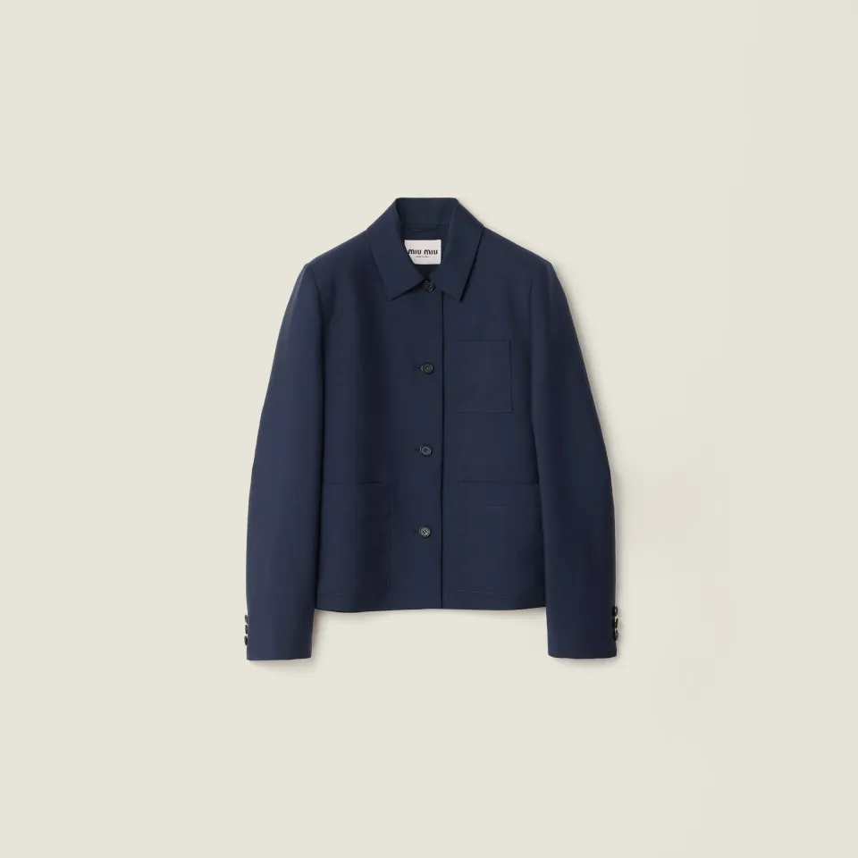 Single-breasted kid mohair jacket