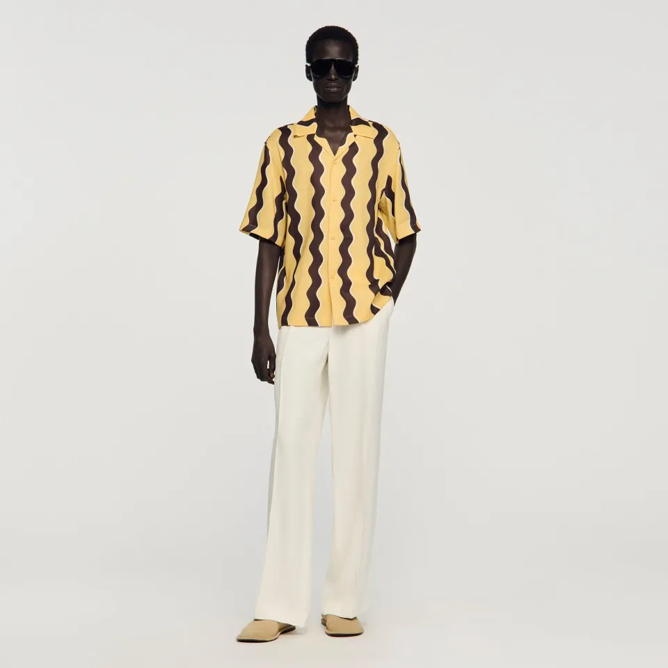 Printed linen shirt