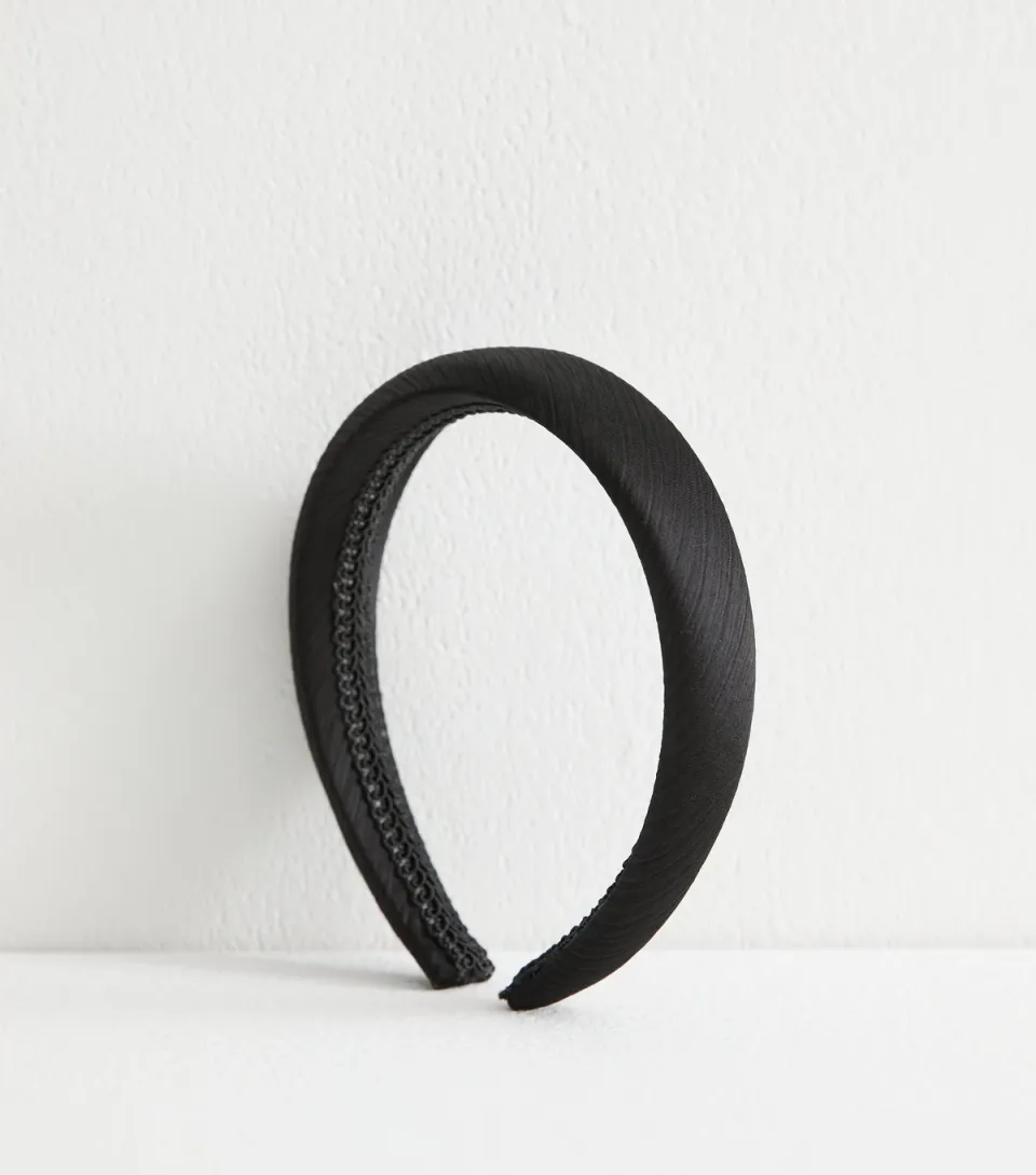 Black Satin Padded Headband