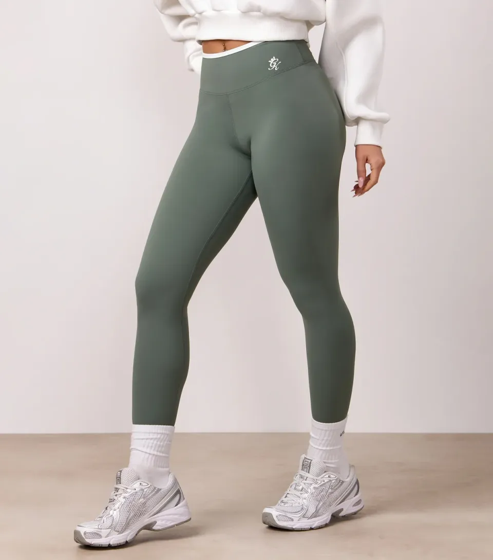 Women's Green 365 Contrast Trim Leggings