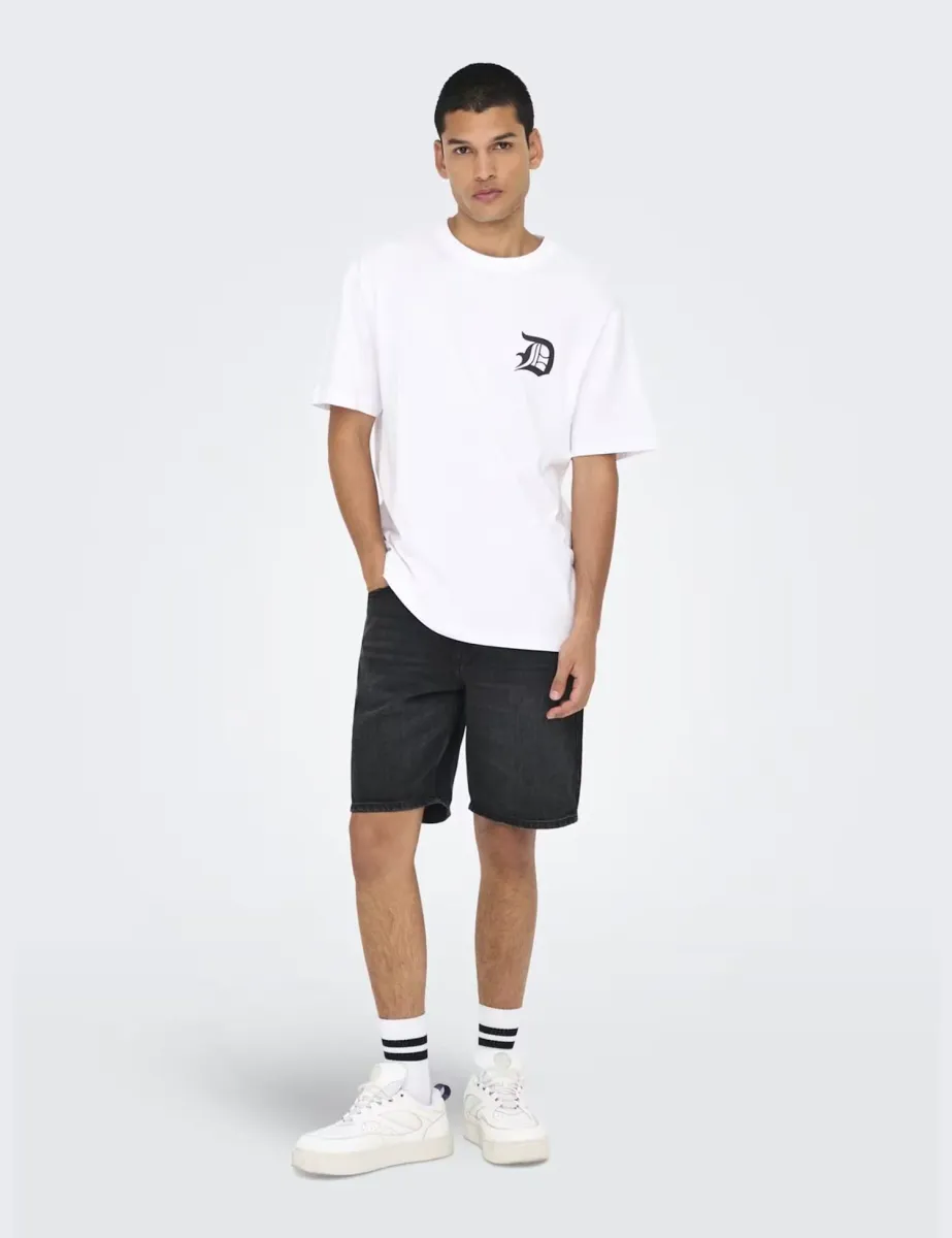 5 Pocket Rigid Denim Shorts Black