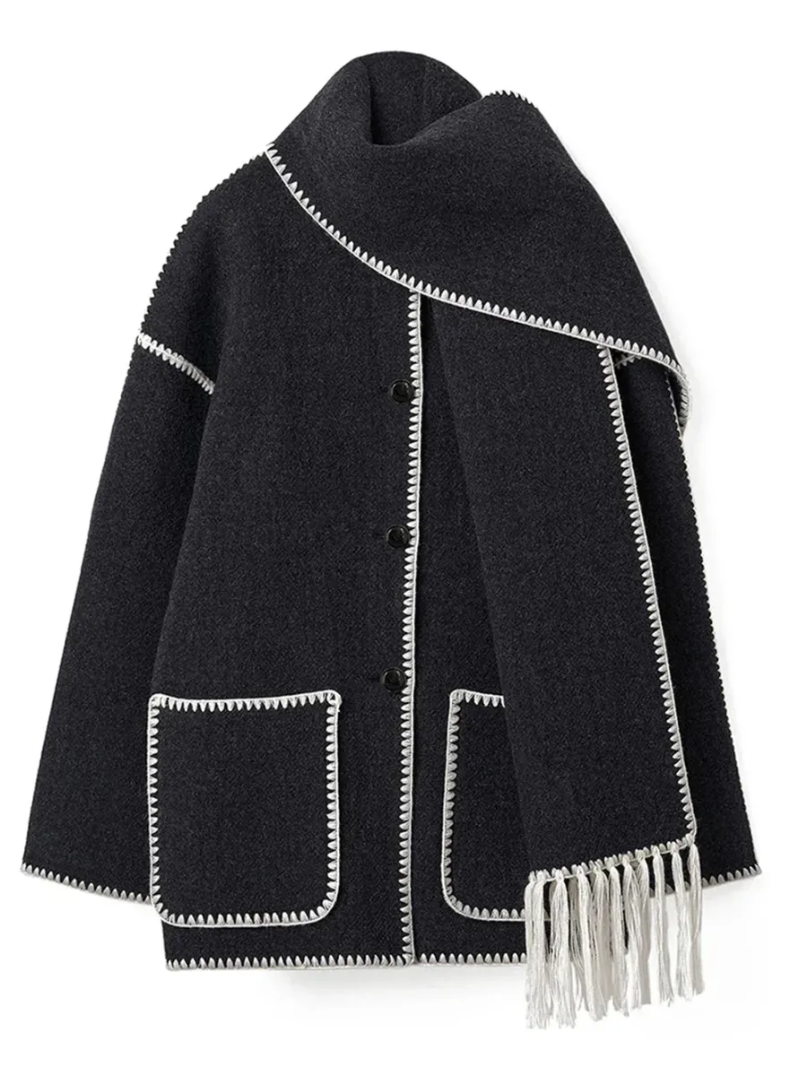 Scarf Jacket Dark Grey