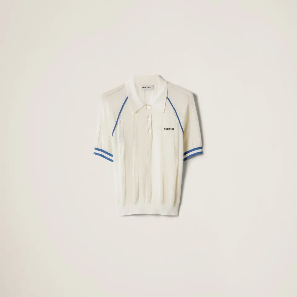 Cotton knit polo shirt