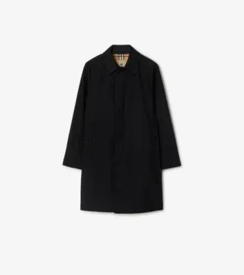 Mid-length Camden Heritage Car Coat in Black - Men, Cotton Gabardine